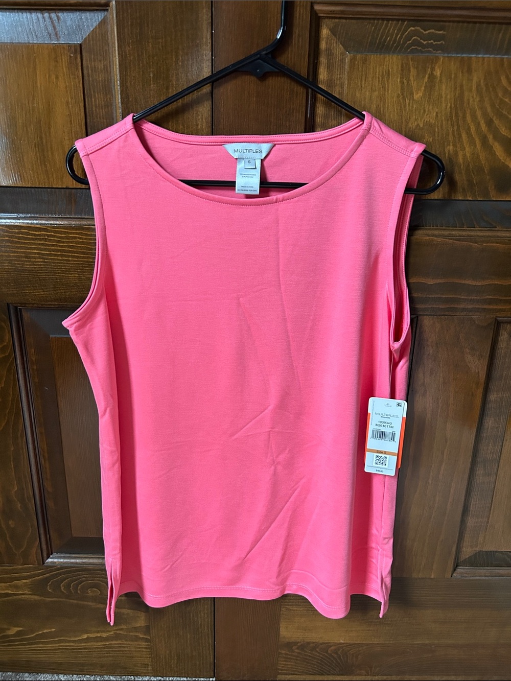 Multiples Coral Pink Sleeveless Shell Top NWT
